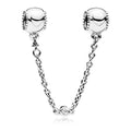 Ladies' Beads Pandora EMBOSSED HEARTS  SAFETY CHAIN