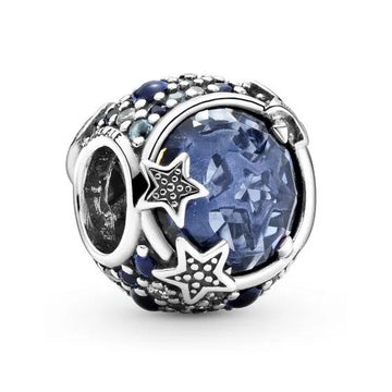 Woman's charm link Pandora CELESTIAL BLUE SPARKLING STARS