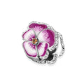 Woman's charm link Pandora PINK PANSY FLOWER