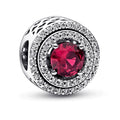 Woman's charm link Pandora RED SPARKLING LEVELLED ROUND