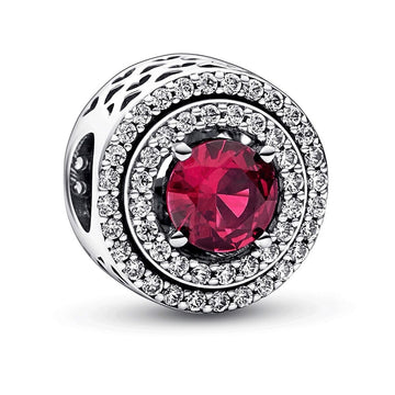 Woman's charm link Pandora RED SPARKLING LEVELLED ROUND