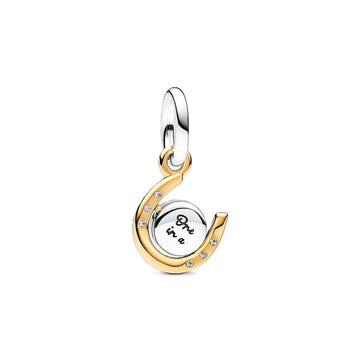 Woman's charm link Pandora SPINNING DISC HORSESHOE DANGLE