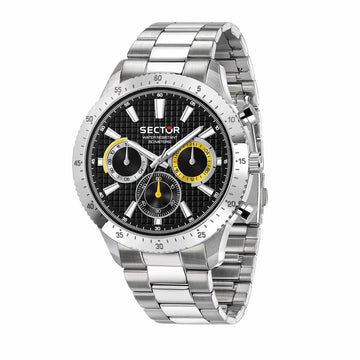 Men's Watch Black Silver