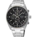 Men's Watch Seiko SSB379P1 Black Silver