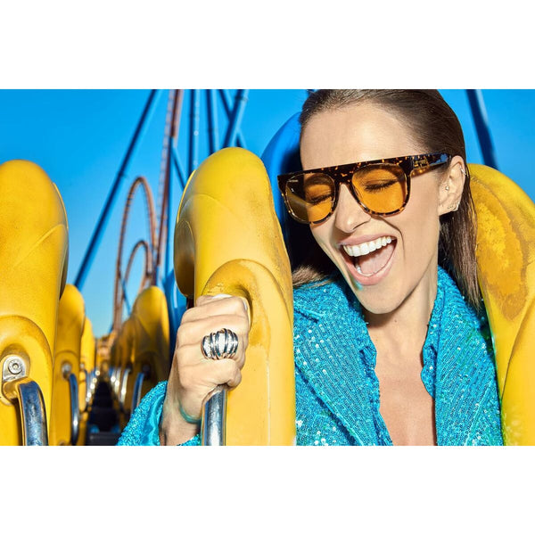 Ladies' Sunglasses Hawkers x Paula Echevarría Yellow Black Ø 45 mm