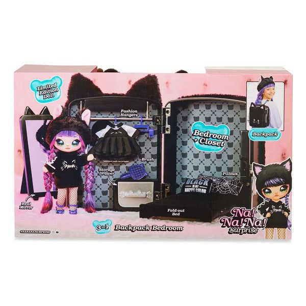 Playset Na! na! na! Surprise Backpack Bedroom 3-in-1 Cat Black