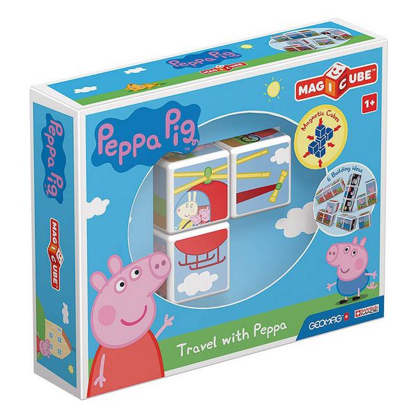 Set de construcción Geomag Magicube Peppa Pig (3 uds)