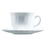 Set of Mugs with Saucers Luminarc Trianon (4 pcs) White Glass 28 cl