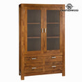 Display Cabinet With Double Glass Doors - Be Yourself Collection Mindi wood (180 x 110 x 40 cm)