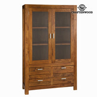 Display Cabinet With Double Glass Doors - Be Yourself Collection Mindi wood (180 x 110 x 40 cm)