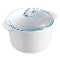 Casserole with glass lid Pyrex Pyroflam White Glass