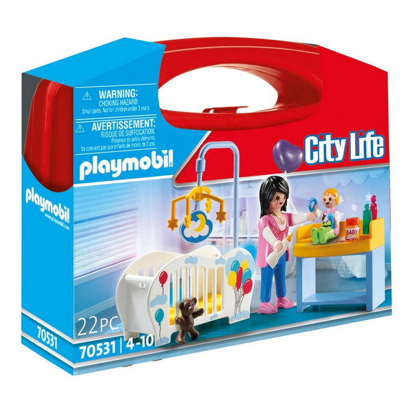 Playset City Life Nursery Carry Case Playmobil 70531 (22 pcs)