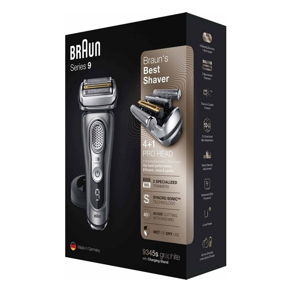 Rechargeable Electric Shaver Braun 9345S LED 3.7 V Grey Black