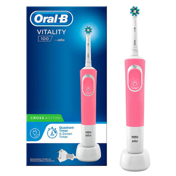 Electric Toothbrush Oral-B Vitality D100 Cross Action White Pink