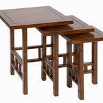 Set of 3 tables - Serious Line Collection Mindi wood Brown