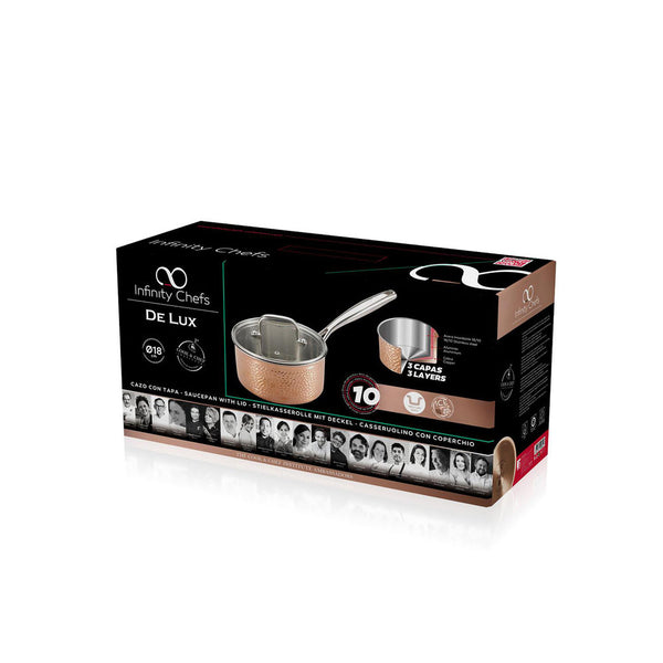 Saucepan with Lid Infinity Chefs 2 L Copper Stainless steel (18 x 9 cm)