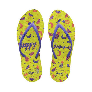 Women's Flip Flops Happy Summer Dupé Joy Yellow