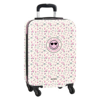 Cabin suitcase Smiley World Garden White Pink 20''