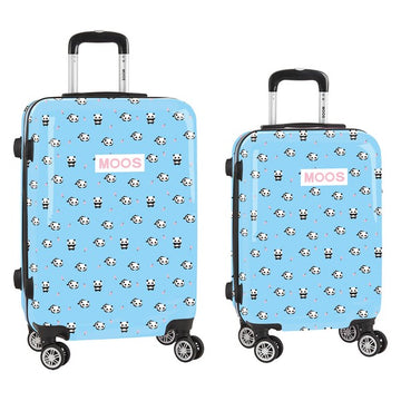 Cabin suitcase Moos Light Blue 20''/24'' (2 pcs)