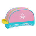 School Toilet Bag Benetton Color Block Yellow Pink Turquoise