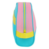 School Toilet Bag Benetton Color Block Yellow Pink Turquoise