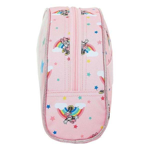 School Toilet Bag Rainbow Pink