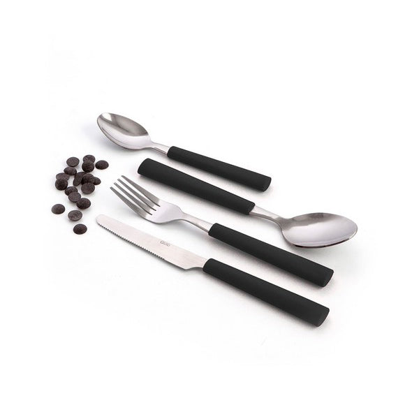 Cutlery set Quid Habitat (24 pcs) Black Stainless steel