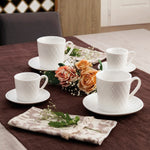 Set of Mugs with Saucers Bidasoa Optical (4 pcs) 9 cl