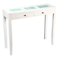 Hall Table with 2 Drawers White Wood (94 X 78 x 32 cm)