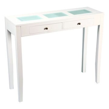 Hall Table with 2 Drawers White Wood (94 X 78 x 32 cm)