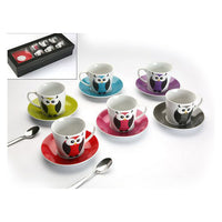 Piece Coffee Cup Set Owl (6 pcs) Porcelain