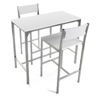 Table set with 2 chairs White MDF Wood (45 x 87 x 89 cm)