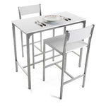 Table set with 2 chairs White MDF Wood (45 x 87 x 89 cm)