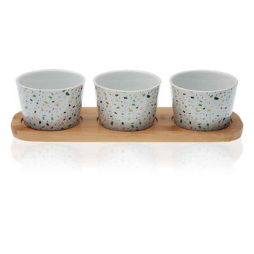 Set of bowls Bamboo Porcelain (6,2 cm) (4 pcs)