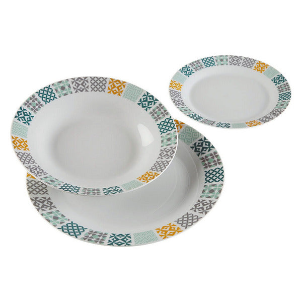 Dinnerware Set Aqua Karlsen Porcelain (18 Pieces)