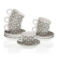 Piece Coffee Cup Set Porcelain (6 Pieces)