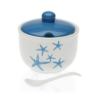 Sugar Bowl Blue Sea Ceramic