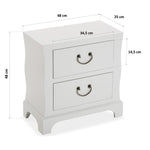 Chest of drawers MDF Wood/Fir wood (25 x 48 x 48 cm) White