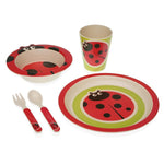 Dinnerware Set Bamboo Fibre Children's Ladybird (5 pcs)