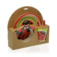 Dinnerware Set Bamboo Fibre Children's Ladybird (5 pcs)