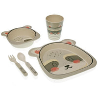 Dinnerware Set Children's Bear Bamboo Fibre (5 pcs)