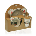 Dinnerware Set Children's Bear Bamboo Fibre (5 pcs)