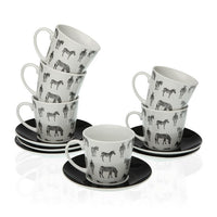 Piece Coffee Cup Set Porcelain (12 Pieces)