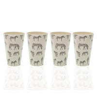 Set of glasses Bamboo Fibre (8,3 x 13 x 8,3 cm) Zebra (4 pcs)