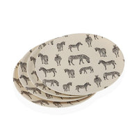 Dinnerware Set Bamboo Fibre (20 x 20 cm) Zebra (4 pcs)