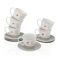 Piece Coffee Cup Set Kamira Porcelain (12 Pieces)