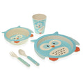 Dinnerware Set Children's Owl Bamboo Fibre (5 pcs)