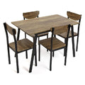 Table set with 4 chairs Dark MDF Wood (70 x 75 x 110 cm)