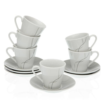 Set of 6 Cups with Plate Lacy