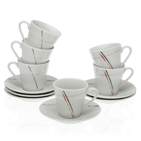 Set of 6 Cups with Plate Straw